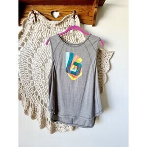 Burn Boot Camp Tencel Blend Gray Graphic Workout Tank Size Large